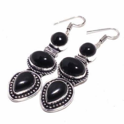 On 0503c boucles oreilles 15gr onyx noir bijou 1900 art deco gothique achat vente