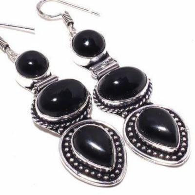 On 0503c boucles oreilles 15gr onyx noir bijou 1900 art deco gothique achat vente