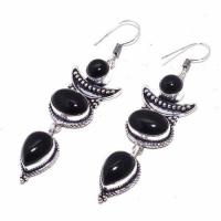 On 0504b boucles oreilles 17gr onyx noir bijou 1900 art deco gothique achat vente