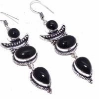 On 0504c boucles oreilles 17gr onyx noir bijou 1900 art deco gothique achat vente