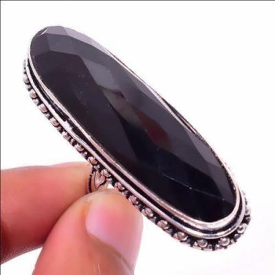 On 0505a bague chevaliere t59 13x45mm gemme onyx noir bijou 1900 art deco achat vente 1