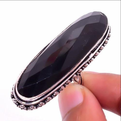 On 0505b bague chevaliere t59 13x45mm gemme onyx noir bijou 1900 art deco achat vente 1