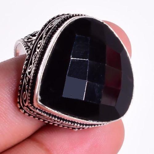 On 0507c bague t60 chevaliere onyx noir 20x23mm gemme bijou 1900 art deco achat vente