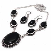 On 0509d parure collier boucles oreilles onyx noir 37gr achat vente bijou argent 925