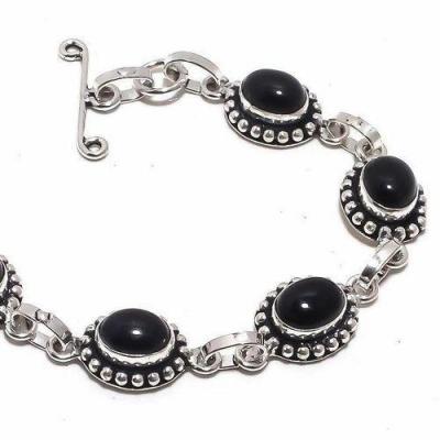 On 0512b bracelet onyx noir 15gr 8x10mm achat vente bijou argent 925