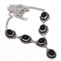 On 0514a collier sautoir parure onyx noir 25gr 10x12mm achat vente bijou argent 925