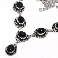 On 0514b collier sautoir parure onyx noir 25gr 10x12mm achat vente bijou argent 925