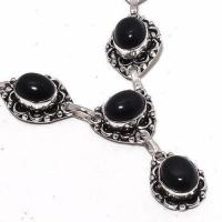 On 0514c collier sautoir parure onyx noir 25gr 10x12mm achat vente bijou argent 925