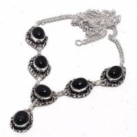 On 0514d collier sautoir parure onyx noir 25gr 10x12mm achat vente bijou argent 925