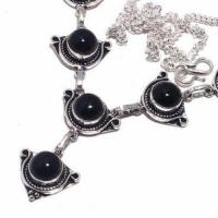 On 0515b collier sautoir parure onyx noir 25gr 10mm achat vente bijou argent 925