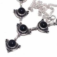 On 0515b collier sautoir parure onyx noir 25gr 10mm achat vente bijou argent 925