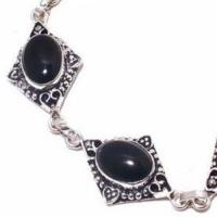 On 0518c bracelet onyx noir 19gr 10x15mm achat vente bijou ethnique argent 925