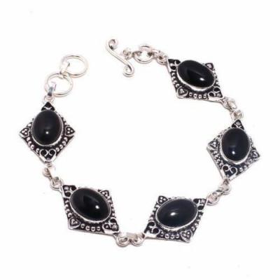 On 0518b bracelet onyx noir 19gr 10x15mm achat vente bijou ethnique argent 925