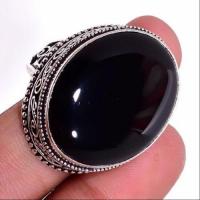 On 0522c bague t63 chevaliere onyx noir 20x28mm gemme bijou 1900 art deco achat vente