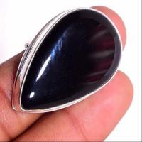 On 0523c bague t57 chevaliere onyx noir 22x35mm gemme bijou 1900 art deco achat vente