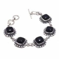 On 0528d bracelet onyx noir 23gr 12x12mm achat vente bijou ethnique argent 925