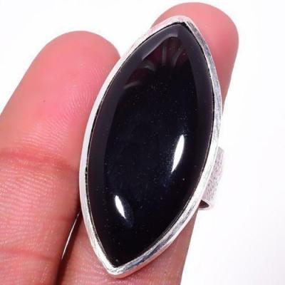 On 0533a bague t57 chevaliere onyx noir navette 17x40mm gemme bijou 1900 art deco achat vente