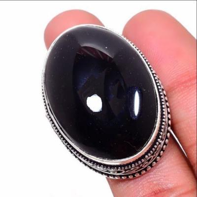 On 0536c bague t59 chevaliere onyx noir ovale 20x30mm 21gr gemme bijou art deco achat vente