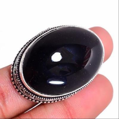 On 0536c bague t59 chevaliere onyx noir ovale 20x30mm 21gr gemme bijou art deco achat vente