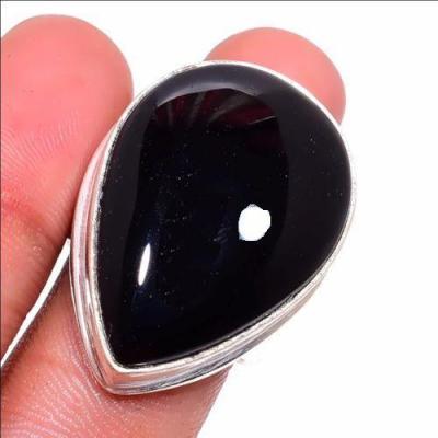 On 0537a bague t59 chevaliere onyx noir amande 20x30mm 19gr gemme bijou art deco achat vente