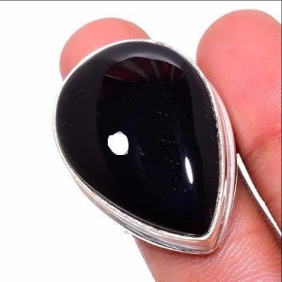 On 0537a bague t59 chevaliere onyx noir amande 20x30mm 19gr gemme bijou art deco achat vente