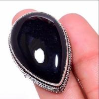 On 0538b bague t57 chevaliere onyx noir amande 20x30mm 15gr gemme bijou 1900 deco achat vente