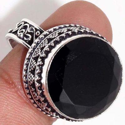 On 0544a bague chevaliere 13gr onyx noir 18mm bijou 1900 art deco gothique achat vente