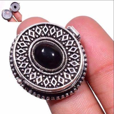 On 0545b bague chevaliere poison 15gr onyx noir bijou 1900 art deco gothique achat vente