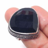 On 0546b bague chevaliere t57 16gr onyx noir 25x25mm bijou 1900 art deco gothique achat vente