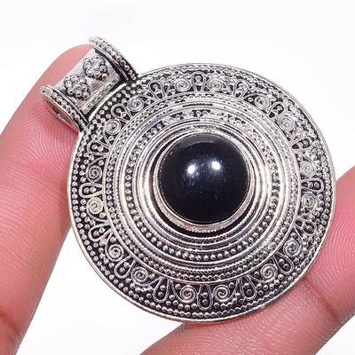 On 0551b pendentif pendant 17gr onyx noir 10mm 40mm bijou 1900 art deco gothique achat vente