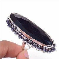 On 0553a bague chevaliere 19gr onyx noir 14x50mm bijou 1900 art deco gothique argent achat vente