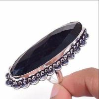 On 0553b bague chevaliere 19gr onyx noir 14x50mm bijou 1900 art deco gothique argent achat vente