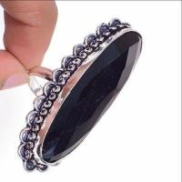 On 0553c bague chevaliere 19gr onyx noir 14x50mm bijou 1900 art deco gothique argent achat vente