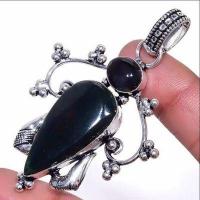 On 0555b pendentif pendant 16gr onyx noir 15x35mm bijou 1900 art deco gothique achat vente