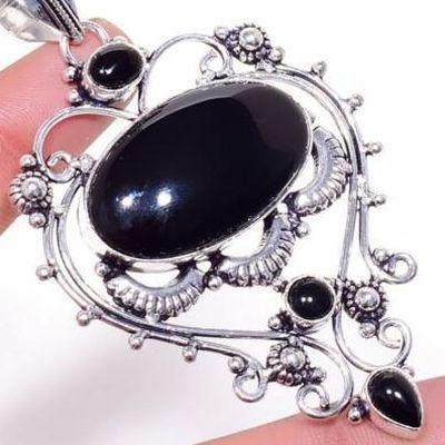 On 0558c pendentif pendant 22gr onyx noir 20x35mm bijou 1900 art deco gothique achat vente