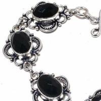 On 0563c bracelet 23gr onyx noir 10x15mm bijou argent 1900 art deco gothique achat vente