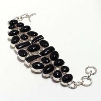 On 0584a bracelet 57gr onyx noir 10x15mm bijou argent 1900 art deco gothique achat vente