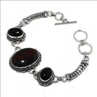 On 0587a bracelet 19gr onyx noir 16x25mm bijou argent 1900 art deco gothique achat vente