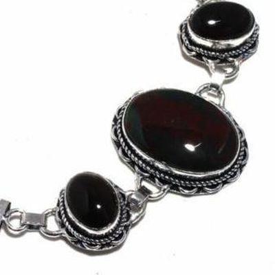 On 0587b bracelet 19gr onyx noir 16x25mm bijou argent 1900 art deco gothique achat vente
