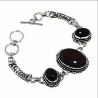 On 0587d bracelet 19gr onyx noir 16x25mm bijou argent 1900 art deco gothique achat vente