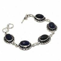 On 0593d bracelet 20gr onyx noir 10x15mm bijou argent 1900 art deco gothique achat vente