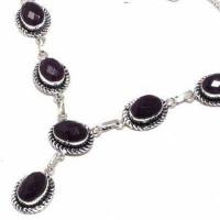 On 0608b collier parure sautoir 27gr onyx noir 10x15mm bijou art deco gothique argent achat vente