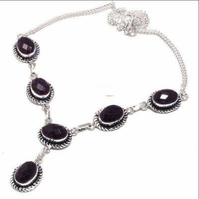On 0608d collier parure sautoir 27gr onyx noir 10x15mm bijou art deco gothique argent achat vente