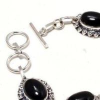 On 0614c bracelet 20gr onyx noir 10x15mm bijou argent 1900 art deco gothique achat vente