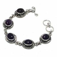 On 0616a bracelet 19gr onyx noir 10x15mm bijou argent 1900 art deco gothique achat vente