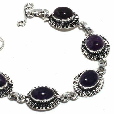 On 0616b bracelet 19gr onyx noir 10x15mm bijou argent 1900 art deco gothique achat vente
