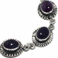 On 0616c bracelet 19gr onyx noir 10x15mm bijou argent 1900 art deco gothique achat vente