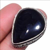 On 0625a bague chevaliere 14gr t57 onyx noir 20x25mm bijou art deco gothique argent achat vente