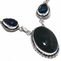 On 0638c collier parure parure 28gr onyx noir quartz pendentif 20x30mm art deco gothique argent