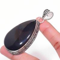 On 0639b pendentif pendant 80mm 30gr onyx noir 30x50mm argent 1900 art deco gothique achat vente